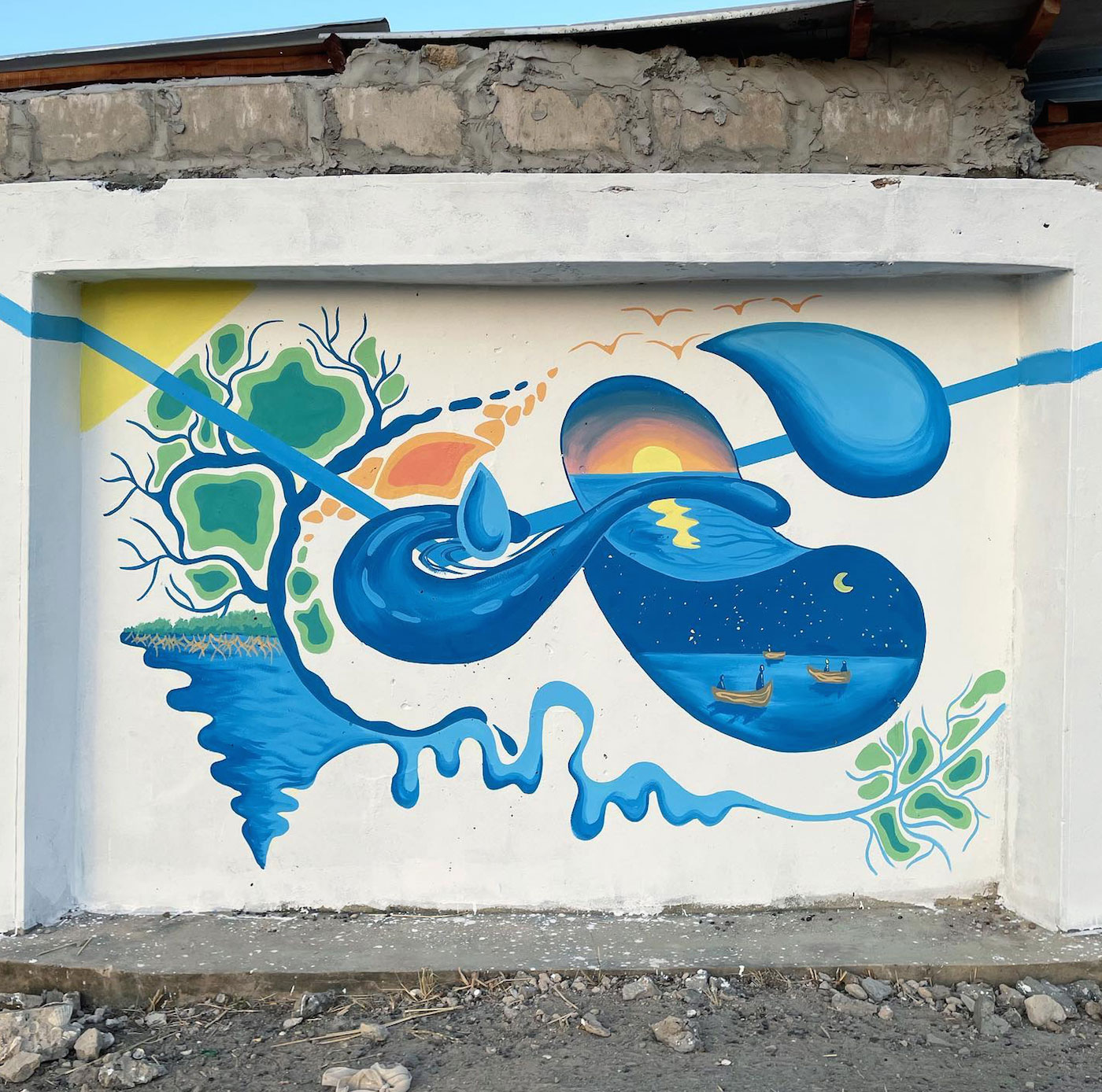 Au Fil de l'eau, painting Senegal
